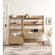 preview thumbnail 1 of 13, Bixby 2-Piece Wood Office Desk and Bookshelf Oak