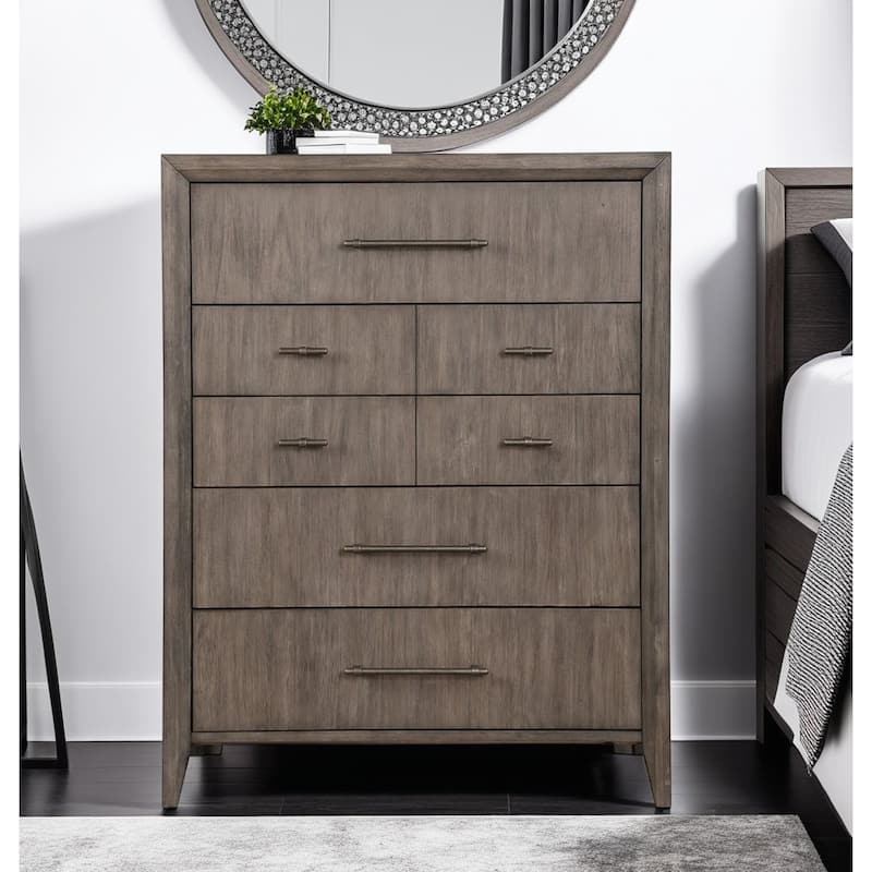 Bridgevine Home Avana 5-Drawer Chest, No Assembly Required, Smoky Greige Finish