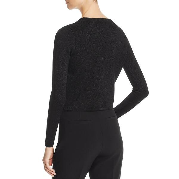 Shop Elie Tahari Womens Cardigan Sweater Extra Fine Merino Wool Metallic M Overstock 28712278