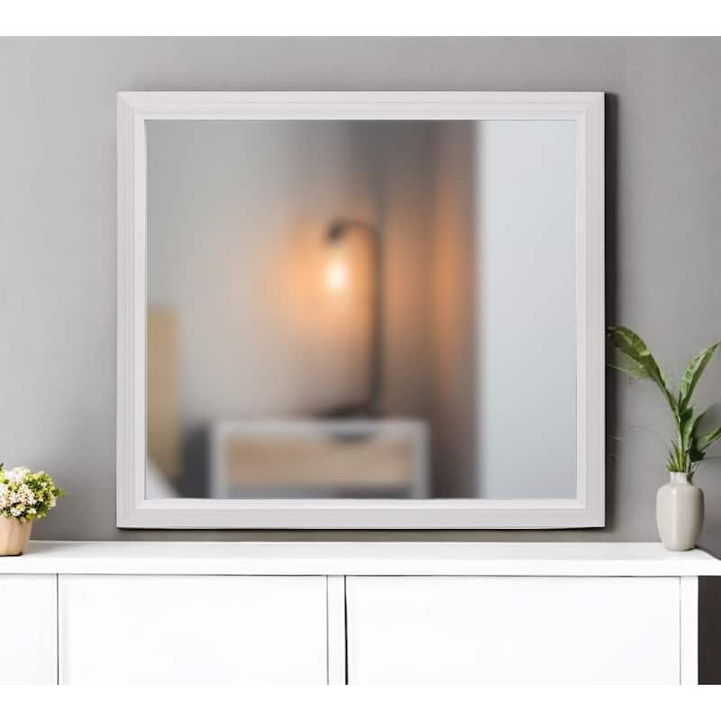 HomeRoots 35" White Framed Dresser Mirror - 39' X '35' X '1 - White - 39' X '35' X '1