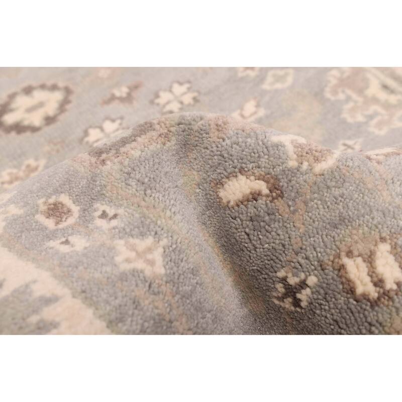 ECARPETGALLERY Hand-knotted Royal Oushak Grey Wool Rug - 2'6 x 9'9