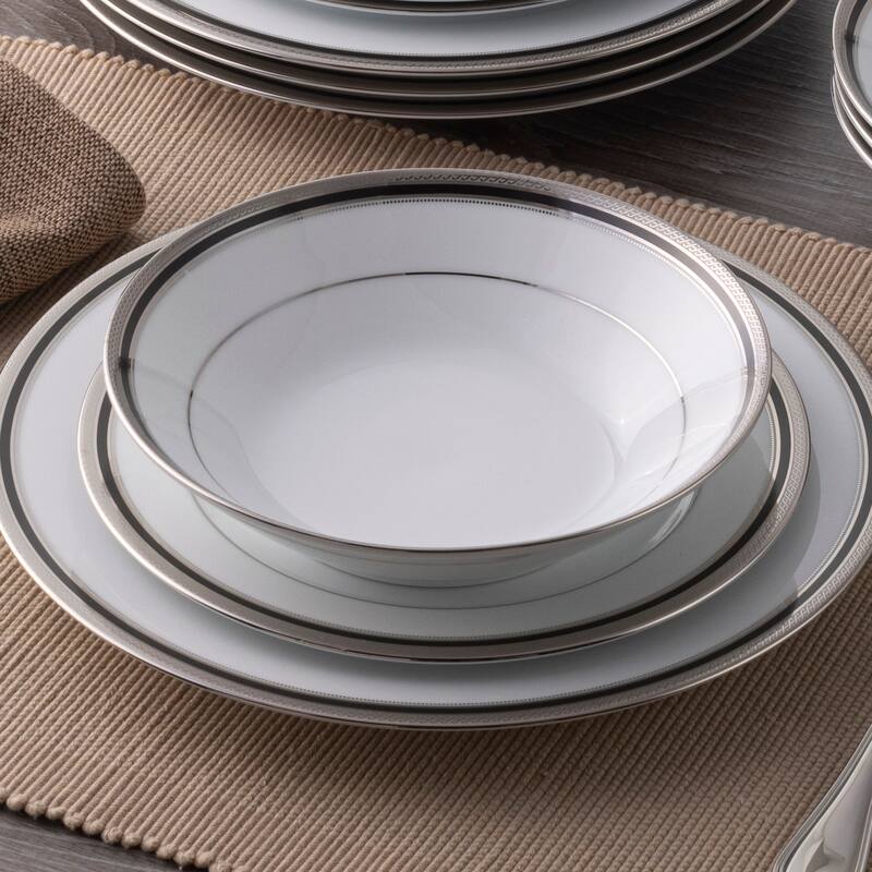 Noritake Austin Platinum Set Of 4 Soup Bowls, 7-1/2", 12 oz.