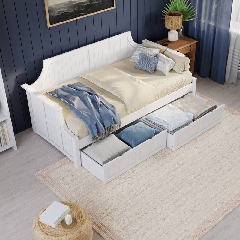 Cambridge Twin Wood Daybed with Set of 2 Drawers