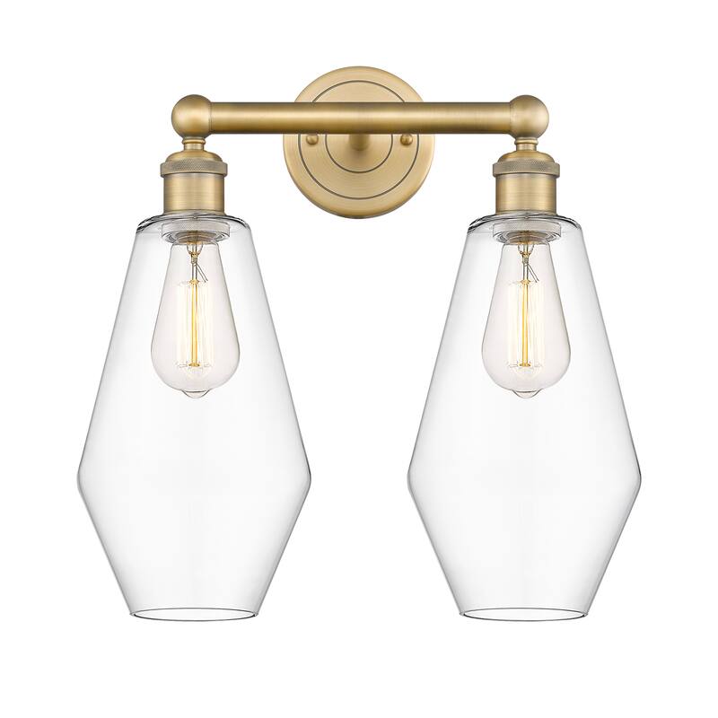 Innovations Lighting Cindyrella - 2 Light 16" Bath Vanity Light - Clear/Brushed Brass