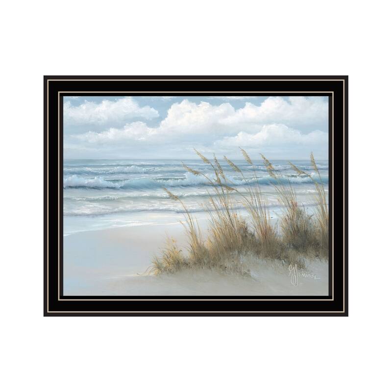 TrendyDecor4U Coastal "Sea Oats" Framed Print Wall Art - Multi