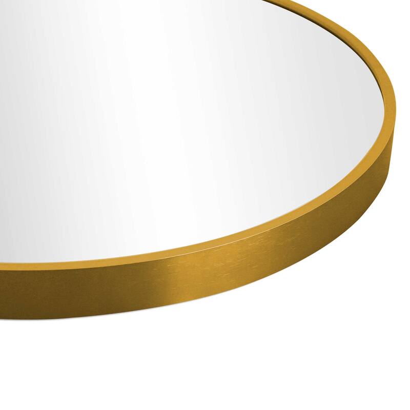 HomeRoots 39" Gold Arch Metal Framed Bathroom Vanity Mirror - 28.29 in. x 39.30 in. x 3.53 in.
