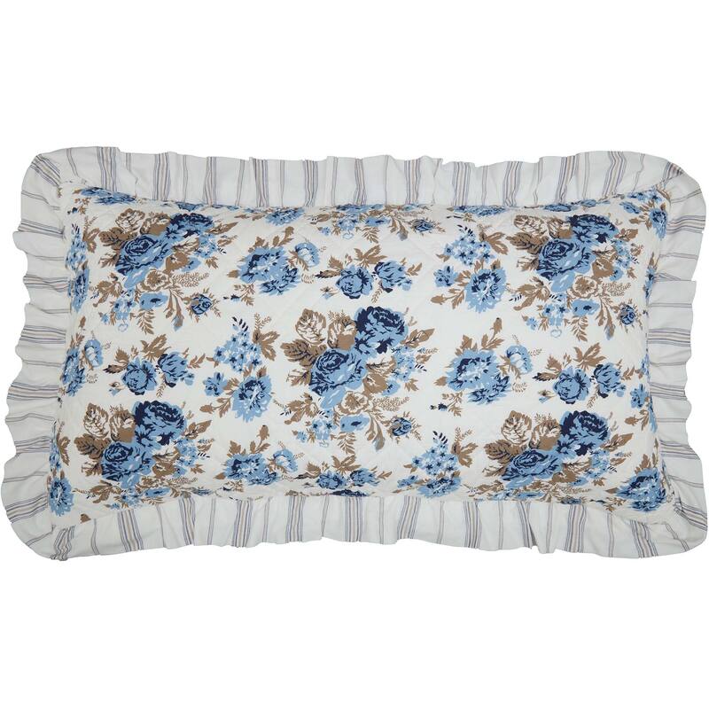 Annie Floral Sham - Blue or Portabella