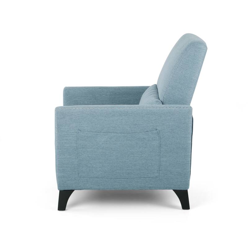 Pushback Recliner with Nailhead Accents and Birch Wood Legs