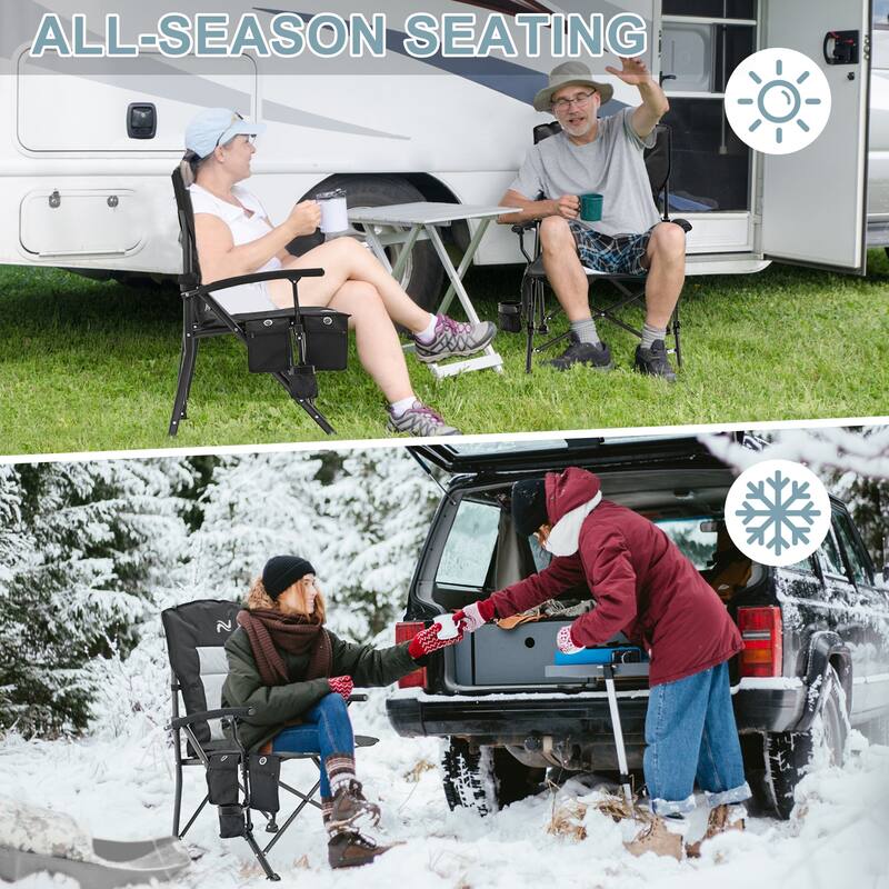 DoCred Portable Heated Camping Chair, Outdoor Wide Folding Chair