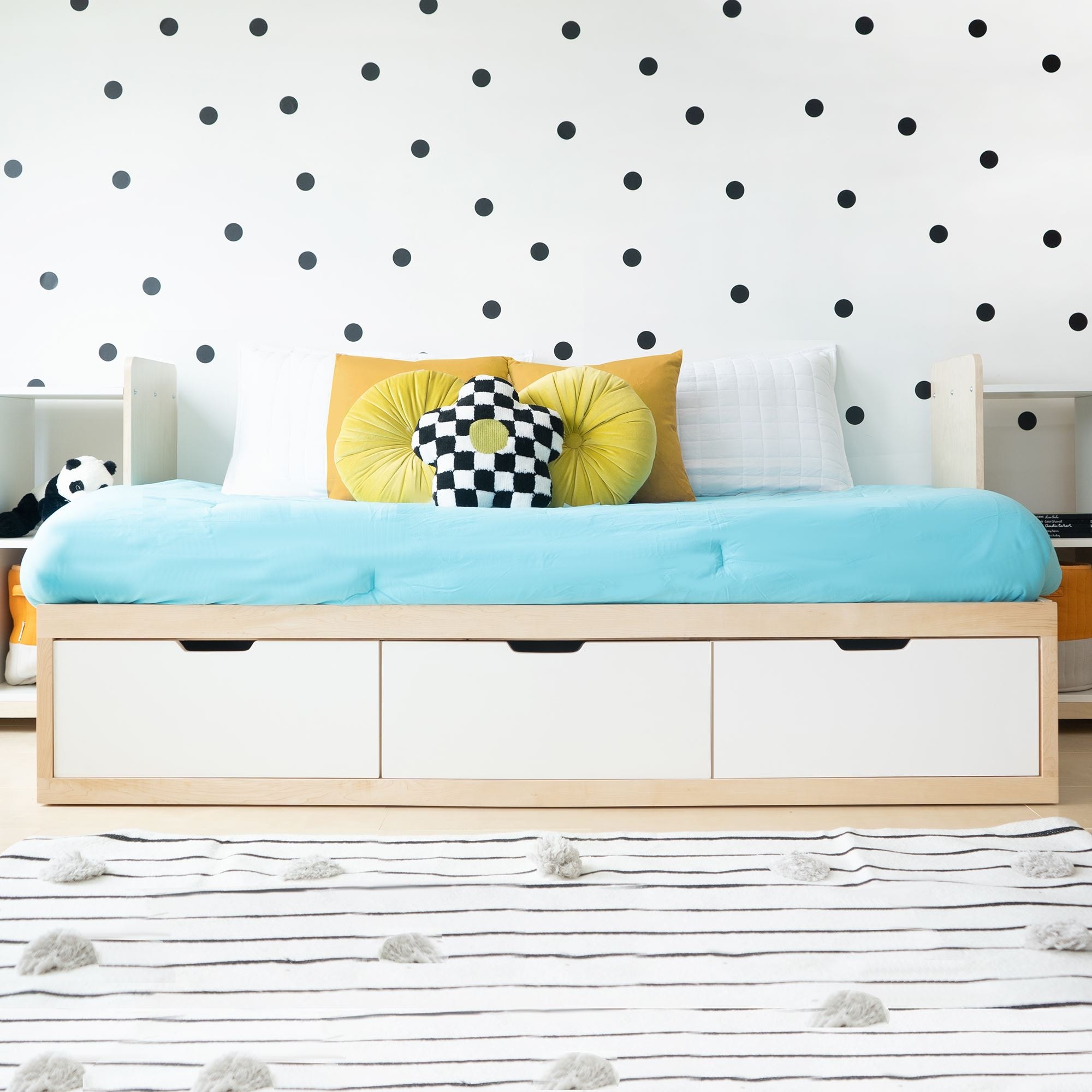 Zen Twin Panel Maple Kids Bed w/ Drawers - Nico & Yeye - Bed
