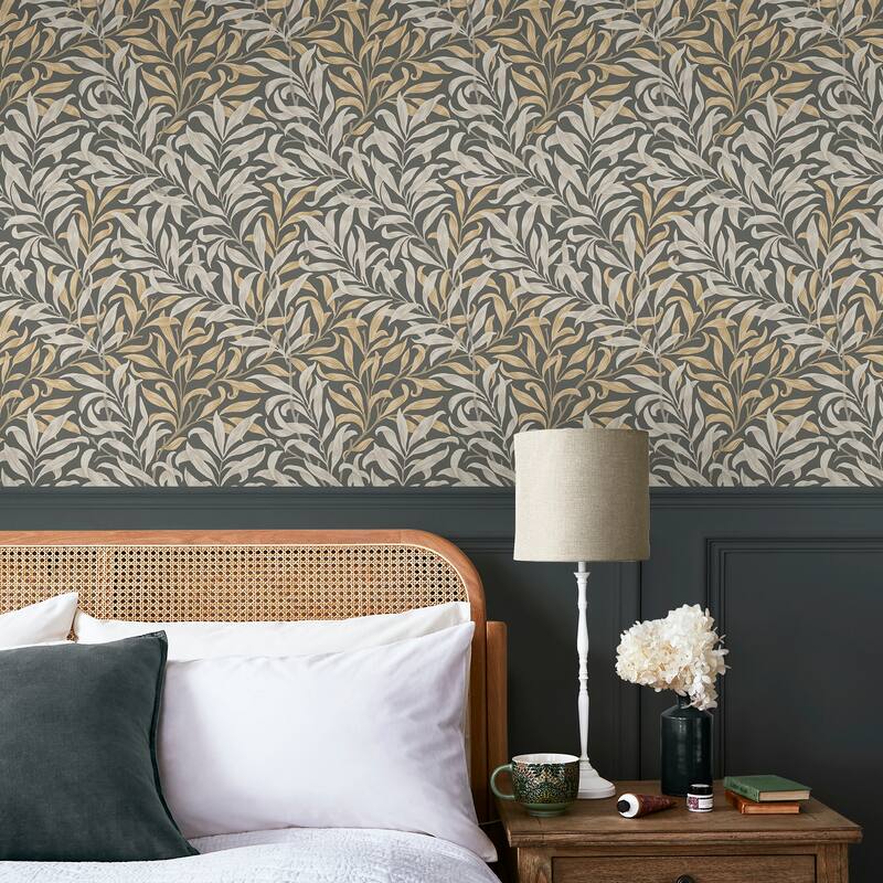 William Morris Willow Bough Charcoal Wallpaper
