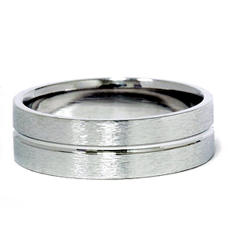 6MM Channel Brushed Wedding Band 950 Platinum