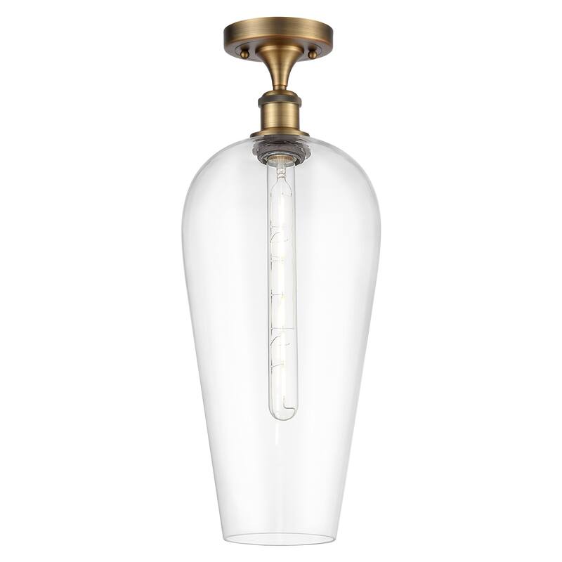 Innovations Lighting 516-1C-20-8 Chelsea Semi-Flush Chelsea 8" Wide - Brushed Brass / Clear