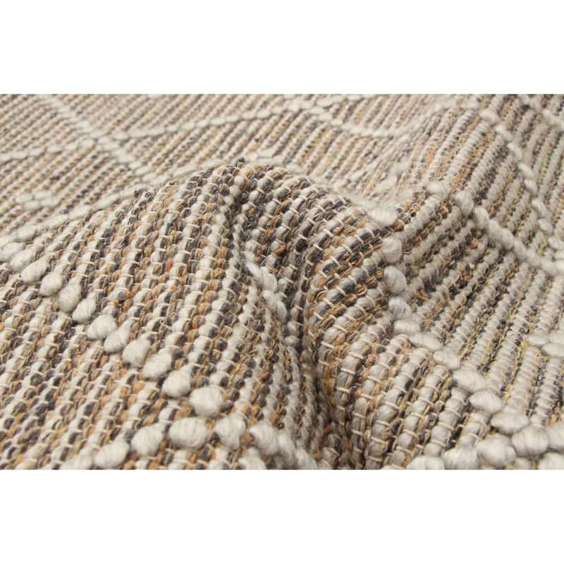 ECARPETGALLERY Braid weave Sienna Tan Wool Rug - 5'1 x 8'0