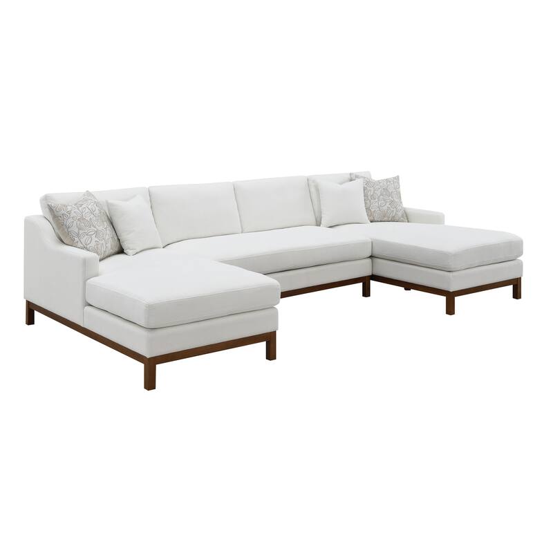 Nollia Ivory Sectional Sofa with 4-Pillow