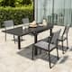 Option Black Table with 4 Grey Chairs