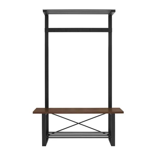 Offex 72 Urban Blend Metal And Wood Hall Tree Dark Offex 72 Urban Blend Metal And Wood Hall Tree Dark