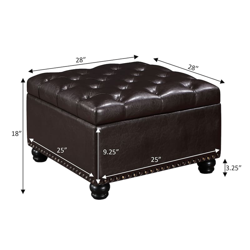 Ottoman Coffee Table with Built-in Storage for Living Room, with Upholstered Top and Stylish Modern Design