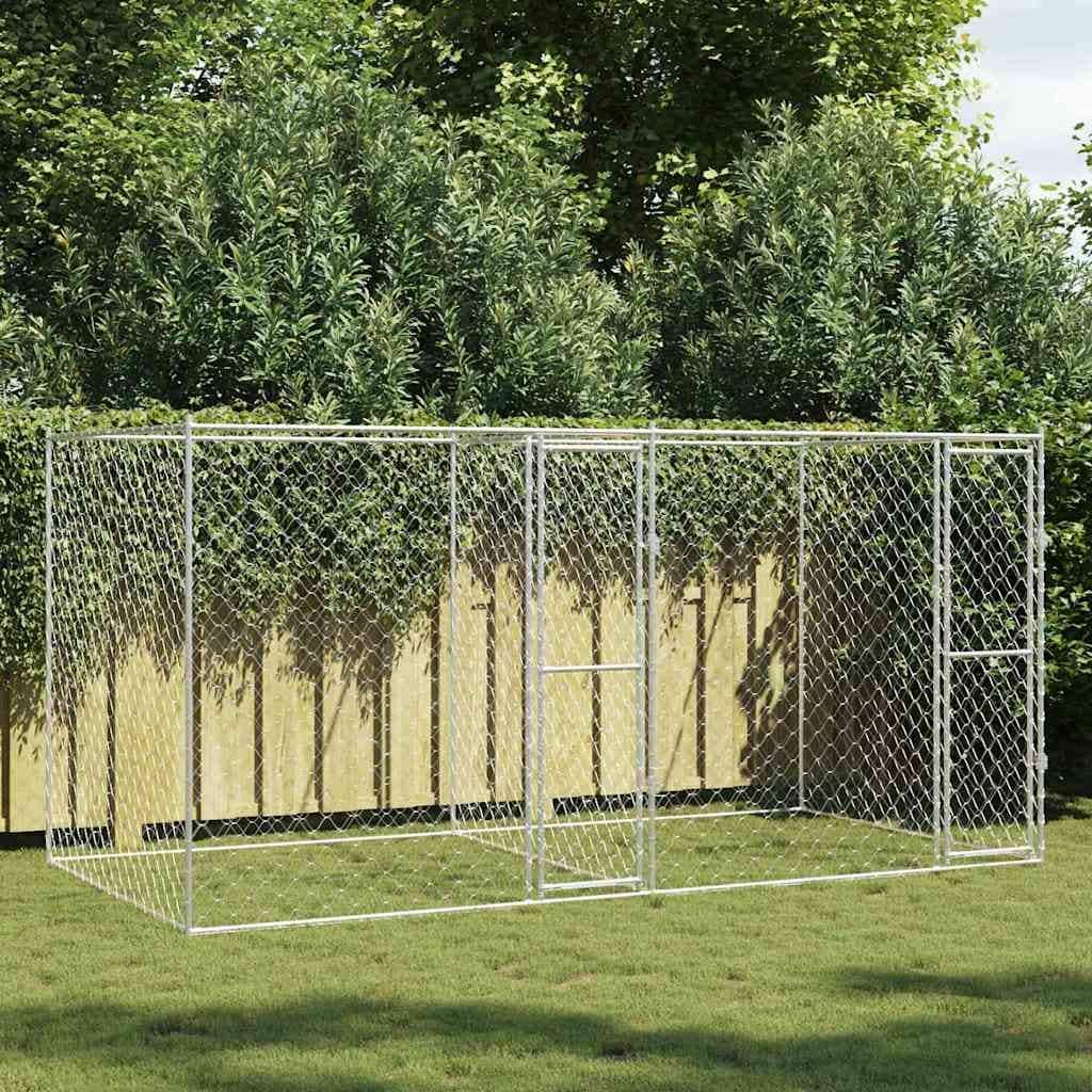 vidaXL Dog Cage Silver 400/600 x 200 x 200 cm Galvanised Steel