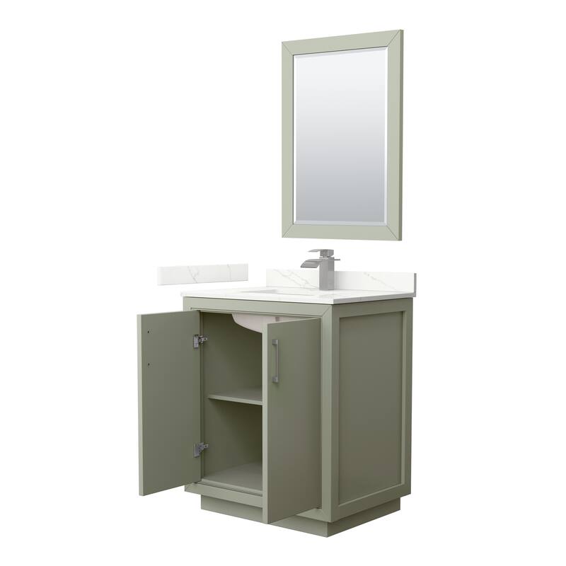 Icon 30-inch Single Vanity, Quartz Top, 24-inch Mirror