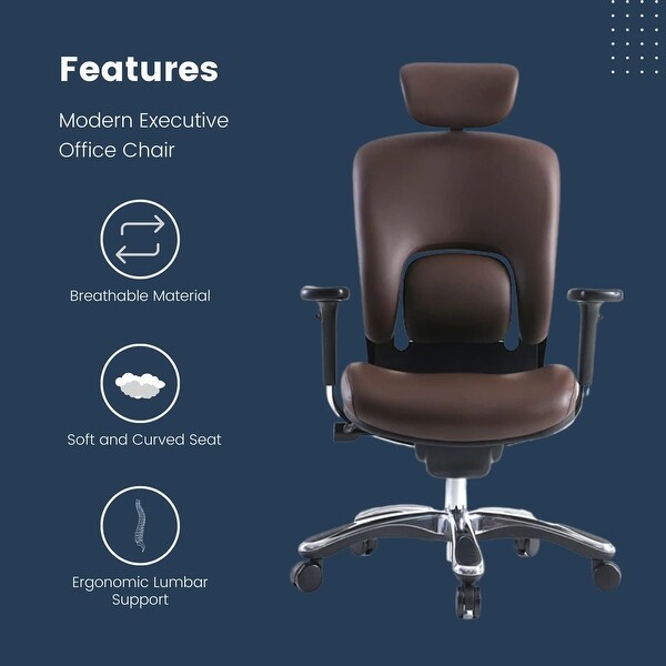 GM Seating Ergolux Genuine Leather Executive Office Chair with Lumbar Support Bed Bath Beyond 33273345