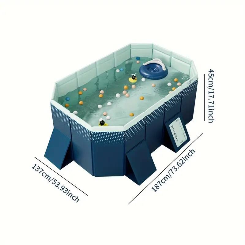 PVC Folding Pool Non-Inflatable for Outdoor Patio Beach Garden