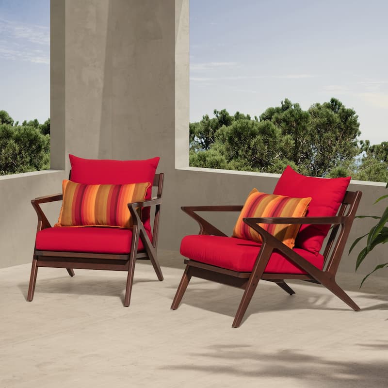 Vaughn 2 Piece Sunbrella Outdoor Patio Club Chairs