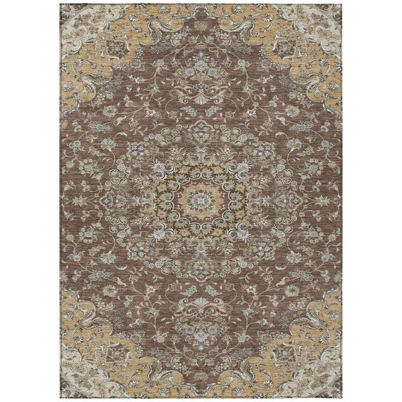 Machine Washable Indoor/ Outdoor Traditional Niko Chantille Rug