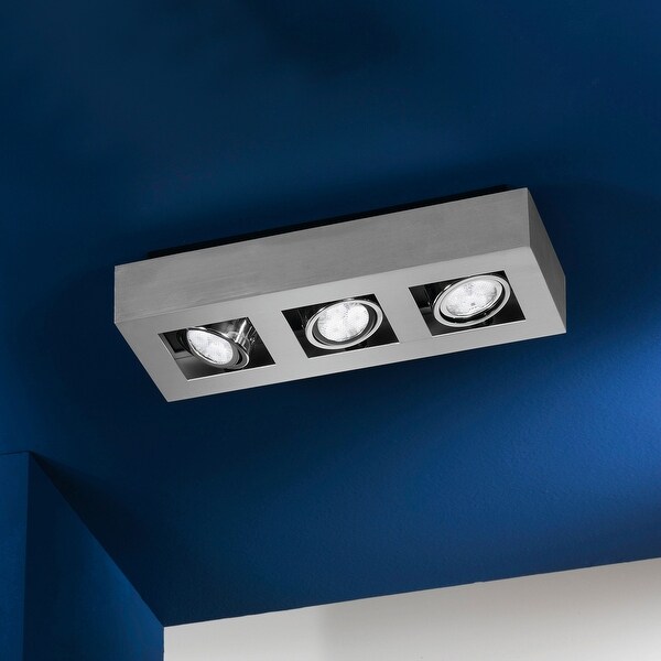 Shop Eglo Loke 3 Light Brushed Aluminum And Chrome Track Light