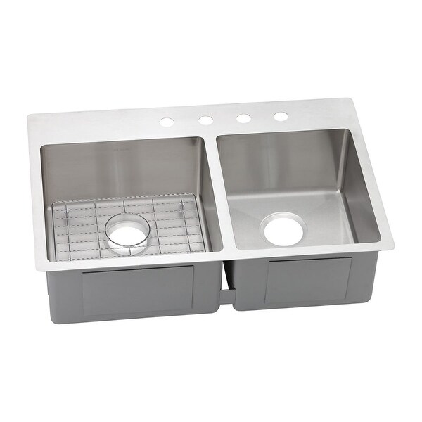 Elkay Ectsro33229rbg Crosstown 33 Double Basin Drop In Elkay Ectsro33229rbg Crosstown 33 Double Basin Drop In Stainless Steel Kitchen Sink Includes Bottom