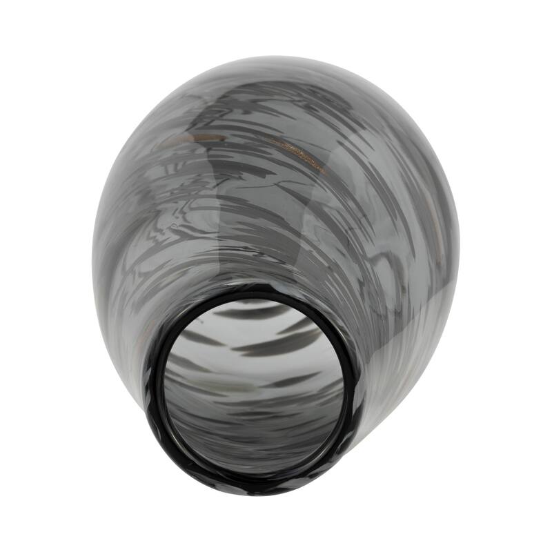 Sagebrook Home Elegant Black Swirl Modern Glass Vase