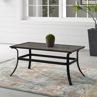 Dahlia Outdoor Metal And Wicker Coffee Table