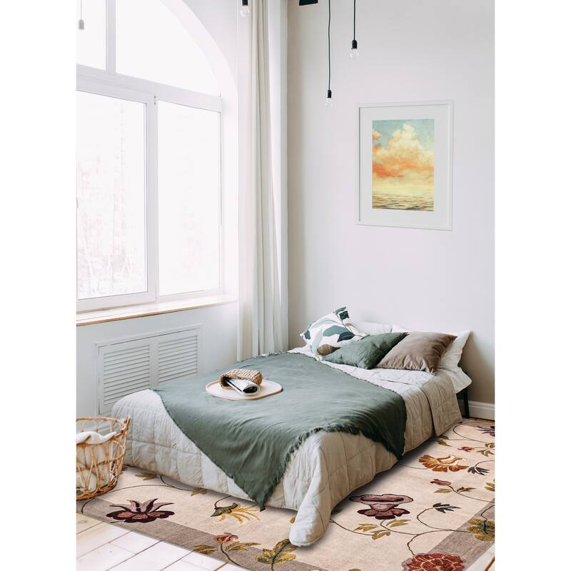 ECARPETGALLERY Hand-knotted Opulence Light Grey Silk, Wool Rug - 8'1 x 9'9