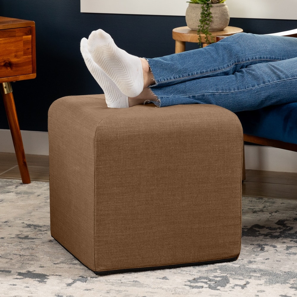 Jaxx Monroe Square Foam Ottoman with Stain Resistant Performance Fabric