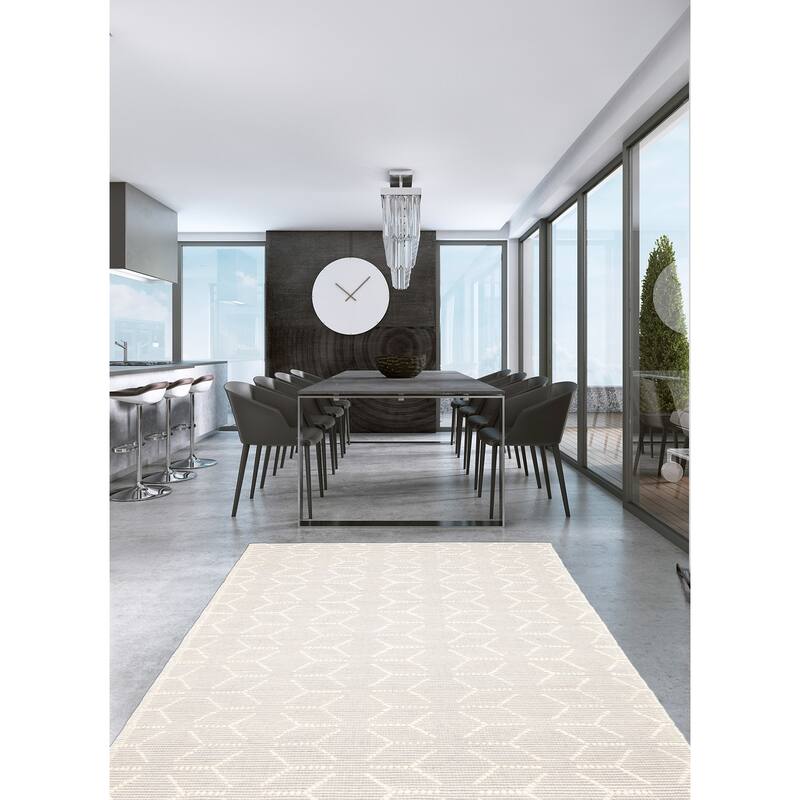 ECARPETGALLERY Braid weave Sienna Grey Wool Rug - 4'11 x 8'2