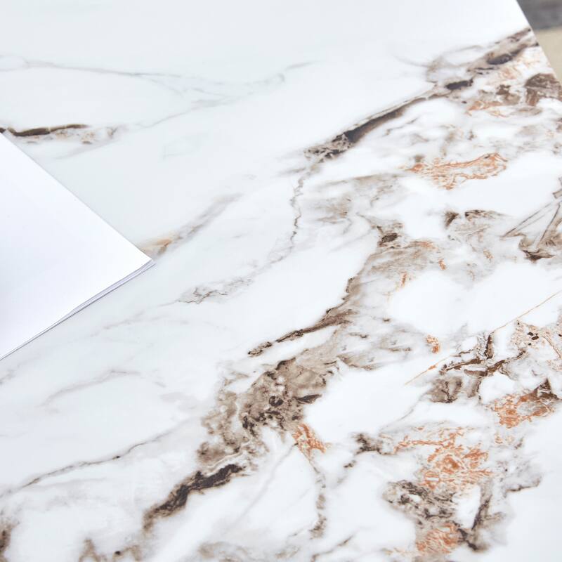 Roomfitters Rock Slab Dining Table with Pandora Pattern and Silver Stainless Butterfly Legs for Modern Interiors