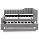 preview thumbnail 36 of 46, Daybed Captain Bed Upholstered Bed with Trundle and 3 Drawers, Elegance Stripe Design L-Shaped Upholstered Daybed Platform Bed