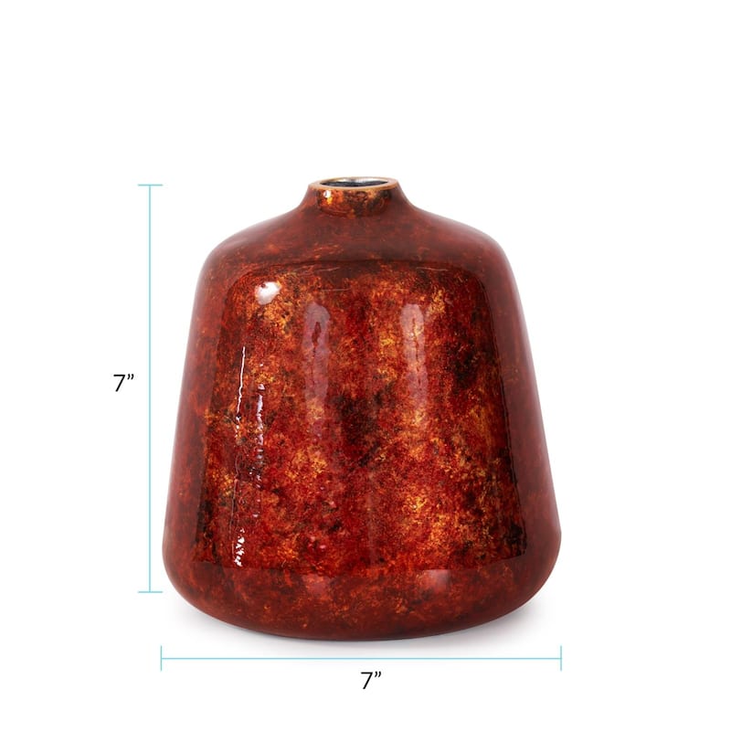 Sharma Crimson Gold Slanted Vase- Medium