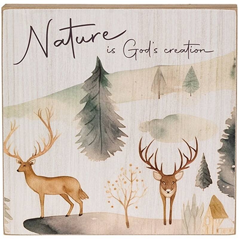 Woodland Faith Box Sign - 3 Asstd. - Multi