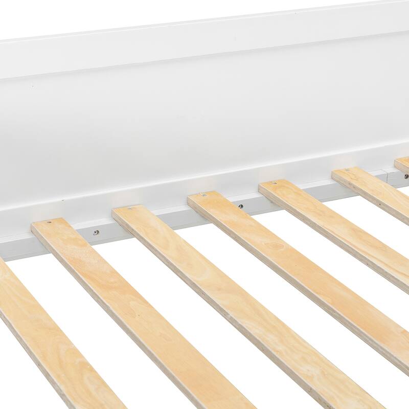 Roomfitters Full Loft House Bed with Playhouse and Storage Cabinets, Modern Wood Cabin Sleeper