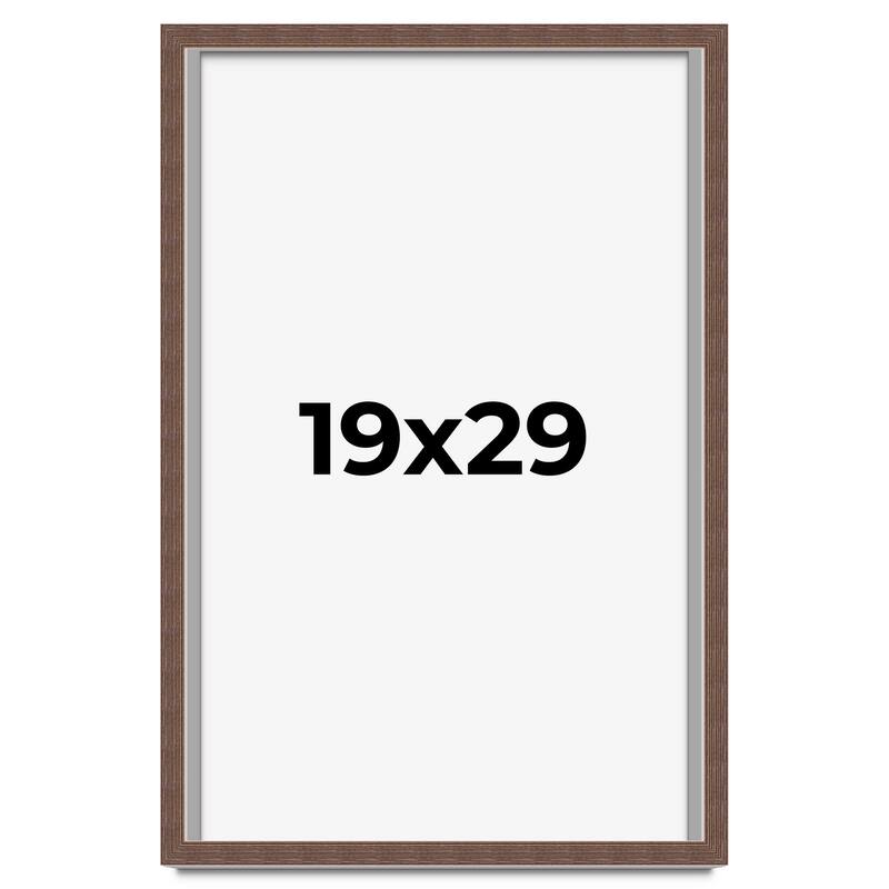 19x29 Shadow Box Frame Brown | 1.125 inches Deep Real Wood Rustic