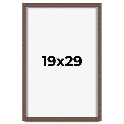 19x29 Shadow Box Frame Brown | 1.125 inches Deep Real Wood Rustic