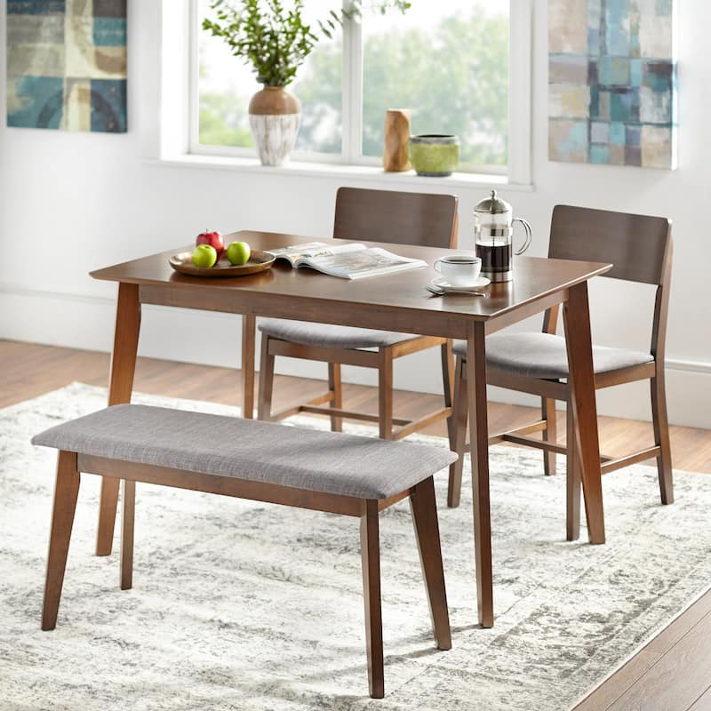 Simple Living Judith 4-piece Dining Set - Walnut/Grey