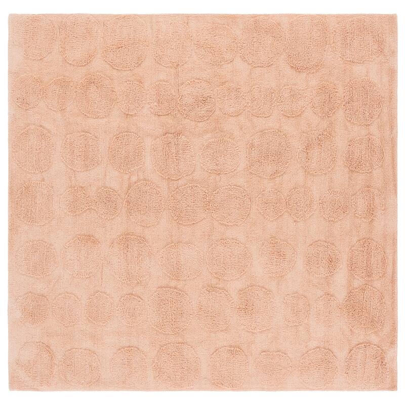 SAFAVIEH Handmade Easy Care Oprita Machine Washable Cotton Rug - 6' Square - Pink