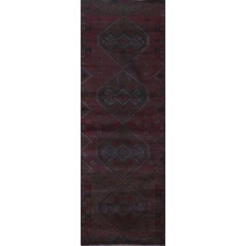 Over-dyed Ardebil Persian Hallway Runner Rug Hand-knotted Wool Carpet - 3'0" x 9'3"