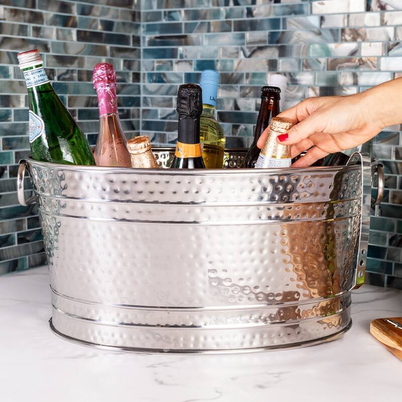 Sol Living Stainless Steel Beverage Tub for Parties Ice Bucket