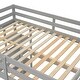 preview thumbnail 50 of 86, Loft Wood Bed with built-in desk,Safety Guardrails,Ladder