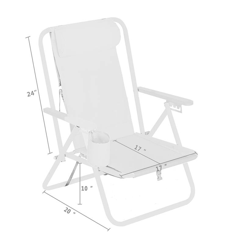 Portable High Strength Beach Chair with Adjustable Headrest,Blue