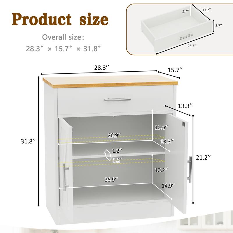 Futzca Sideboard Buffet Cabinet, Kitchen Storage Cabinet