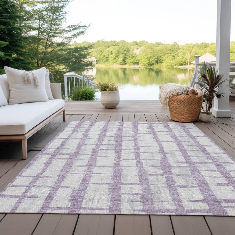 Machine Washable Indoor/ Outdoor Chantille Contemporary Ombre Rug - Lavender - 9' x 12'